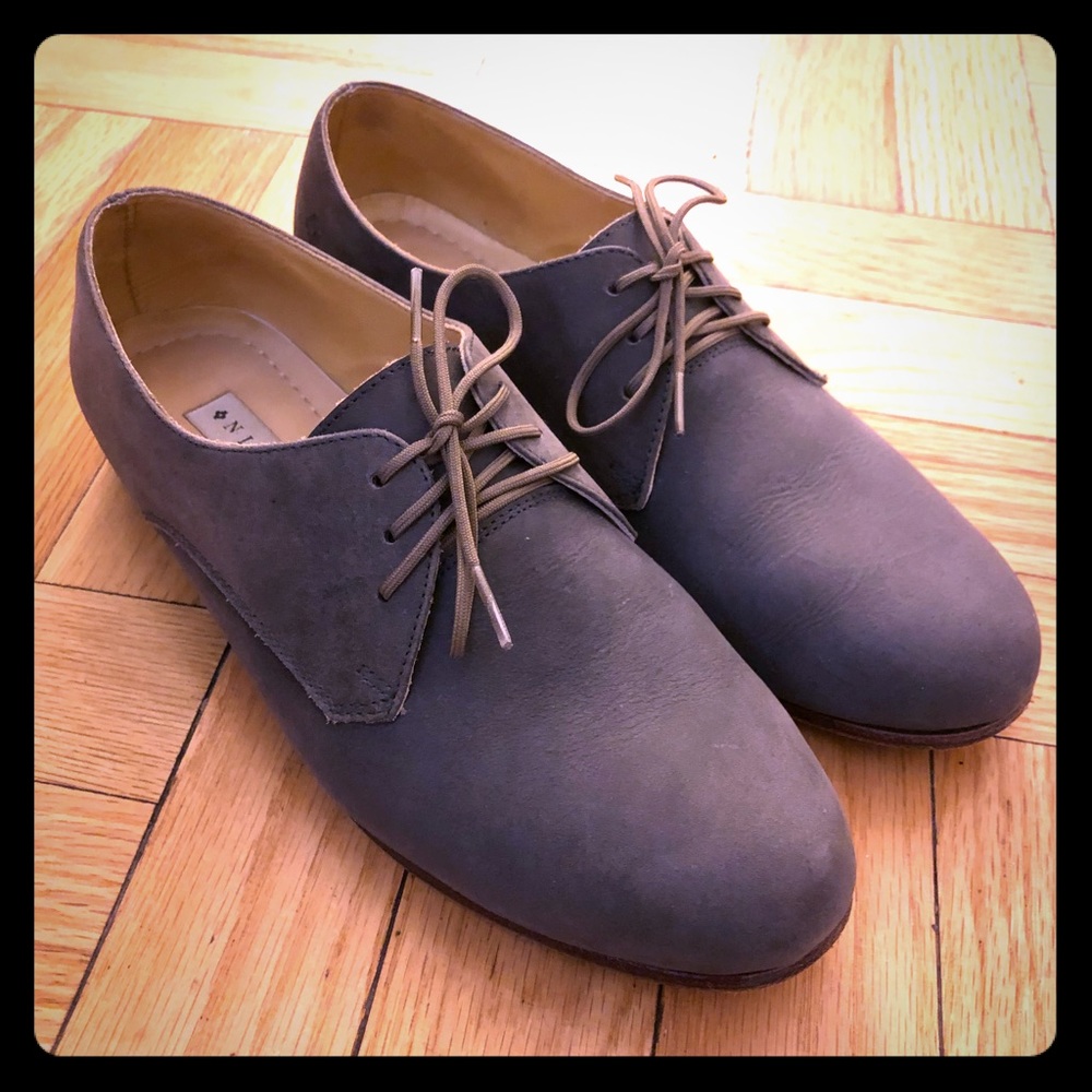 Nisolo Gray Suede Oxfords